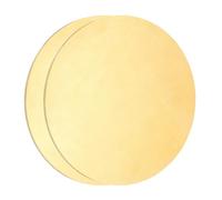 sourcing map 2Pcs Brass Round Plate, 0.04"(1mm) Thick 4"(102mm) Dia H65 Brass Round Disc Blank Metal Sheet Copper Circle Disc for Metal Stamping DIY Crafts