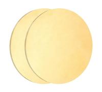 sourcing map 2Pcs Brass Round Plate, 0.08"(2mm) Thick 2"(51mm) Dia H65 Brass Round Disc Blank Metal Sheet Copper Circle Disc for Metal Stamping DIY Crafts