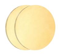 sourcing map 2Pcs Brass Round Plate, 0.16"(4mm) Thick 2"(51mm) Dia H65 Brass Round Disc Blank Metal Sheet Copper Circle Disc for Metal Stamping DIY Crafts