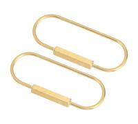 sourcing map 2Pcs Brass Screw Lock Keychain, Car Key Organizer, Universal Key Fob Holder Screw Lock Keychain-Simple Style for Men Women, Gold, Hexagonal U