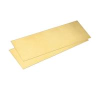 sourcing map 2Pcs Brass Sheet, 12" x 4" Metal Sheets 0.02" Thickness H62 Brass Plates for DIY Crafts, Electrical, Repairs, Industry