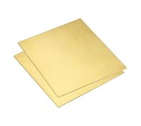 sourcing map 2Pcs Brass Sheet, 4" x 4" Metal Sheets 0.08" Thickness H62 Brass Plates for DIY Crafts, Electrical, Repairs, Industry