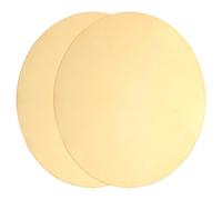 sourcing map 2pcs Brass Sheets, 0.02" Thickness x 3.94" Diameter Brass Round Plate H62 Brass Metal Sheet for Crafting Carving Stamping DIY Handicrafts Models Repairs, Yellow
