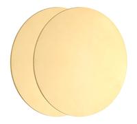 sourcing map 2pcs Brass Sheets, 0.06" Thickness x 3.15" Diameter Brass Round Plate H62 Brass Metal Sheet for Crafting Carving Stamping DIY Handicrafts Models Repairs, Yellow