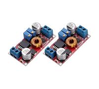 sourcing map 2Pcs Buck Converter Voltage Regulator 5-32V to 0.8-30V 5A Constant Voltage Current Step Down Power Module for Power Adjustment Power Transformers, Red, Horizontal