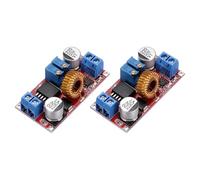 sourcing map 2Pcs Buck Converter Voltage Regulator 5-32V to 0.8-30V 5A Constant Voltage Current Step Down Power Module for Power Adjustment Power Transformers, Red, Vertical