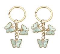 sourcing map 2Pcs Butterfly Keychain for Women, Cute Butterfly Keychain Chain Pendant Key Ring for Women Purse Bag Backpack Handbag Accessories Party Favors Birthday, Teal
