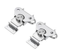 sourcing map 2Pcs Butterfly Twist Latch, 2.8 Inch Alloy Spring Loaded Twist Latch Keeper Toggle Clamp Butterfly Draw Latch for Case Box Suitcases Wooden Box, Chrome Silver