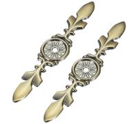 sourcing map 2Pcs Cabinet Handle Backplate, 4-21/32" Zinc Alloy Drawer Knobs Back Plate 5/32" Single Hole, Retro Decorative Vintage Backplate for Wardrobes, Cupboard, Closet, Dresser, Bronze