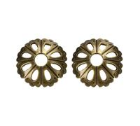 sourcing map 2pcs Cabinet Knob Backplate, 0.98 Inch Porous Shape Brass Backplate Washers Classical Furniture Decoration Gasket for Cabinet Drawer Cupboard Doors Hardware (Bronze Tone)