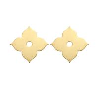 sourcing map 2pcs Cabinet Knob Backplate, 1.69 Inch Leaf Shape Brass Backplate Washers Classical Furniture Decoration Gasket for Cabinet Drawer Cupboard Doors Hardware