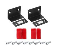sourcing map 2pcs Cabinet Magnetic Catch, L-Shaped Ultra Thin Magnetic Closers, Cabinet Latch for Cabinets Kitchen Closet Door Closing, Black