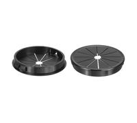 sourcing map 2Pcs Cable Grommets, Snap Bushing Grommet for Holes with 2.76"(70mm) Mounting, Round Nylon Snap in Cable Desk Grommet for Cables and Cords Management, Black