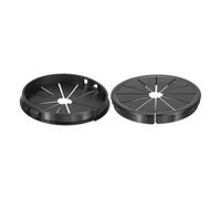 sourcing map 2Pcs Cable Grommets, Snap Bushing Grommet for Holes with 3.54"(90mm) Mounting, Petal-Shaped Buckle Round Nylon Cable Desk Grommet for Cables and Cords Management, Black