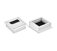 sourcing map 2Pcs Cable Hole Cover 67mm x67mm Aluminum Alloy Square Desk Wire Cord Cable Grommets Hole Cover for Office PC Desk Cable Cord Organizer, Silver Tone