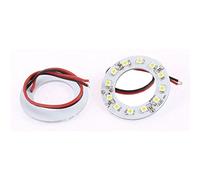 sourcing map 2pcs Car 12 LEDs White Ring Headlight Lamp 40mm Dia DC 12V