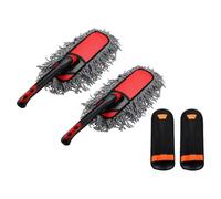 sourcing map 2pcs Car Duster Brush Exterior Scratch Free Car Cleaning Brush High-Density Soft Auto Detailing Tool with Extendable Handle for Car SUV Trucks Motorcycle Home Cleaning
