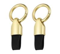 sourcing map 2pcs Car Key Chain Ring Clip 3.1" x 1.4" Small Leather Keychain Key Fob Key Fob Accessory with Keyrings for Home Car Keys, Champagne Gold Black