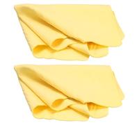 sourcing map 2Pcs Car Premium Shammy Cloth 16.9" x 12.6" PVA Chamois Wash Drying Towel Ultra Absorbent No Scratches in Bags for Cars Motorcycles Mirrors Glass Countertops Phone Laptop, Yellow