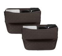 sourcing map 2pcs Car Seat Gap Filler Organizer 11.5 x 8 x 2.1 Inch Leather Universal Car Organizer Storage Box Between Seat and Console for Phone Sunglasses Keys, Coffee