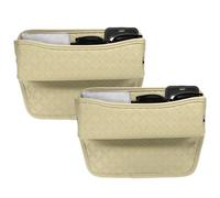 sourcing map 2pcs Car Seat Gap Filler Organizer 11.5 x 8 x 2.1 Inch Leather Universal Car Organizer Storage Box Between Seat and Console for Phone Sunglasses Keys, Beige