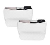sourcing map 2pcs Car Seat Gap Filler Organizer 11.5 x 8 x 2.1 Inch Leather Universal Car Organizer Storage Box Between Seat and Console for Phone Sunglasses Keys, White