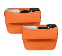 sourcing map 2pcs Car Seat Gap Filler Organizer 11.5 x 8 x 2.1 Inch Leather Universal Car Organizer Storage Box Between Seat and Console for Phone Sunglasses Keys, Orange