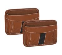 sourcing map 2pcs Car Seat Side Pocket Organizer PU Leather Auto Door Console Storage Bag Car Seat Gap Filler Multifunctional Car Pocket Pouch for Keys Coins Phone Sunglasses, Brown