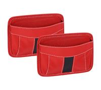 sourcing map 2pcs Car Seat Side Pocket Organizer PU Leather Auto Door Console Storage Bag Car Seat Gap Filler Multifunctional Car Pocket Pouch for Keys Coins Phone Sunglasses, Red