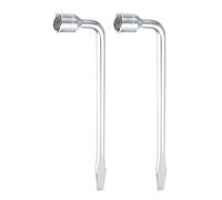 sourcing map 2pcs Car Spare Tire Lug Wrench 19mm CR-V Steel l Type Slotted End Hexagon Socket Wrench L-Shaped Tire Repair Tool for Automobile Repair
