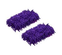sourcing map 2pcs Car Wash Sponge 8.7" x 4.3" Chenille Microfiber Mitt Scratch-Free Absorbent Scour Scrubber Cleaning Sponge for Washing Detailing on Cars, Trucks, SUV, Boats, RVs, Purple