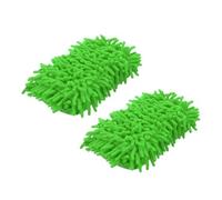 sourcing map 2pcs Car Wash Sponge 8.7" x 4.3" Chenille Microfiber Mitt Scratch-Free Absorbent Scour Scrubber Cleaning Sponge for Washing Detailing on Cars, Trucks, SUV, Boats, RVs, Green