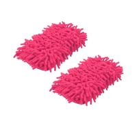 sourcing map 2pcs Car Wash Sponge 8.7" x 4.3" Chenille Microfiber Mitt Scratch-Free Absorbent Scour Scrubber Cleaning Sponge for Washing Detailing on Cars, Trucks, SUV, Boats, RVs, Pink