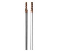 sourcing map 2pcs Carbide Square End Mills 3mm (1/8") Dia 4mm (5/32") Shank 75mm (3") Extra Long HRC55 TiSiN Coated Micro-Grain Tungsten Carbide 4 Flutes Milling Bit Cutter