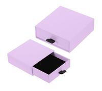 sourcing map 2Pcs Cardboard Jewelry Gift Boxes, 3.5 x 3.5 Inch Jewelry Display Boxes Bulk Sponge Filled Small Jewelry Boxes for Bracelets Earrings Necklaces Jewelry Gift (Light Purple)