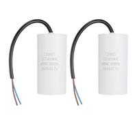 sourcing map 2Pcs CBB60 Run Capacitor 100uf 450V AC 2 Wires 50/60Hz Cylinder 102x50mm White for Air Compressor Water Pump Motor