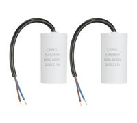 sourcing map 2Pcs CBB60 Run Capacitor 5uf 450V AC 2 Wires 50/60Hz Cylinder 65x34mm White for Air Compressor Water Pump Motor