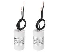 sourcing map 2Pcs CBB60 Running Capacitor, 5UF 250V 5% Tolerance Cylinder Motor Run Capacitor with 2 Wire for Air Conditioner Compressor Washing Machine Refrigerator, White