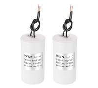 sourcing map 2Pcs CBB60 Running Capacitor, 80UF 250V 5% Tolerance Cylinder Motor Run Capacitor with 2 Wire for Air Conditioner Compressor Washing Machine Refrigerator, White