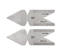 sourcing map 2pcs Center Gauge 55 Degree Thread Cutting Angle Gauge Stainless Steel Lathe Cutting Tool, Thread Pitch Increment 16/20/24/32thd