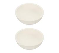 sourcing map 2pcs Ceramic Crucible Bowl 1500g Heatproof Quartz Melting Dishes Pot Ceramic Evaporation Bowl Cup Pot for Melting Casting Refining Gold Silver, White