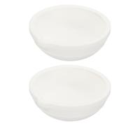sourcing map 2pcs Ceramic Crucible Bowl 250g Heatproof Quartz Melting Dishes Pot Ceramic Evaporation Bowl Cup Pot for Melting Casting Refining Gold Silver, White