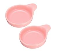 sourcing map 2Pcs Ceramic Dipping Sauce Bowls, 4oz Round Porcelain Soy Sauce Dish with Handle Microwave Dishwasher Oven Safe for Sushi BBQ Dipping Snacks Salad Condiments Dessert, Pink