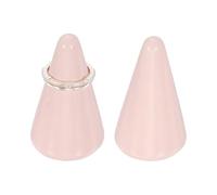 sourcing map 2Pcs Ceramic Ring Holder Tower, Cone Shape Jewelry Rings Display Holders for Nightstand Bedroom Decorative Jewelry Storage Organizer, Pink