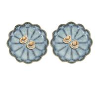 sourcing map 2Pcs Ceramics Jewelry Plate, Sunflower Shape Key Holder Bowl for Entryway Table Decor Small Ring Tray Dish Gift for Women Girlfriend, Cold Ash