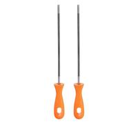 sourcing map 2pcs Chainsaw File 13/64"(5mm) Chrome Steel Double Cut Round Rasp with Plastic Handle for Chain Saw Polishing
