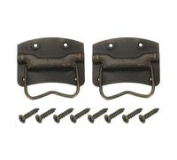 sourcing map 2Pcs Chest Handles, 64 x 61mm Side Ring Pull Lifting Handle, Metal Spray-Paint Wooden Box Puller Handles with Screws for Home Toolbox Case Drawer, Bronze