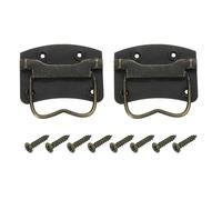 sourcing map 2Pcs Chest Handles, 65 x 47mm Side Ring Pull Lifting Handle, Metal Spray-Paint Wooden Box Puller Handles with Screws for Home Toolbox Case Drawer, Bronze