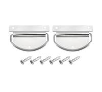 sourcing map 2Pcs Chest Handles, 76 x 50mm Side Ring Pull Lifting Handle, Metal Wooden Box Puller Handles with Screws for Home Toolbox Case Drawer, Silver