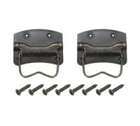 sourcing map 2Pcs Chest Handles, 87 x 62mm Side Ring Pull Lifting Handle, Metal Spray-Paint Wooden Box Puller Handles with Screws for Home Toolbox Case Drawer, Bronze